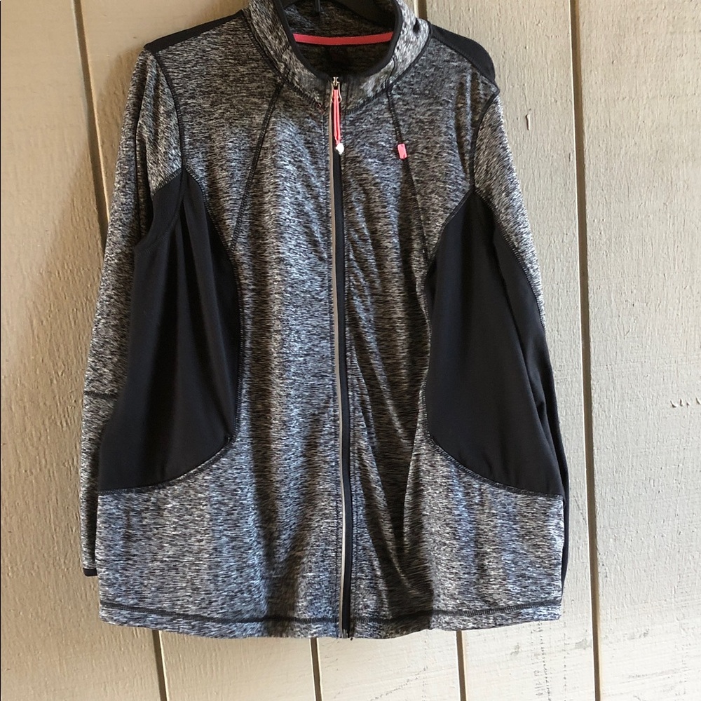 Women's Heather Gray Full-Zip  with Black Panels